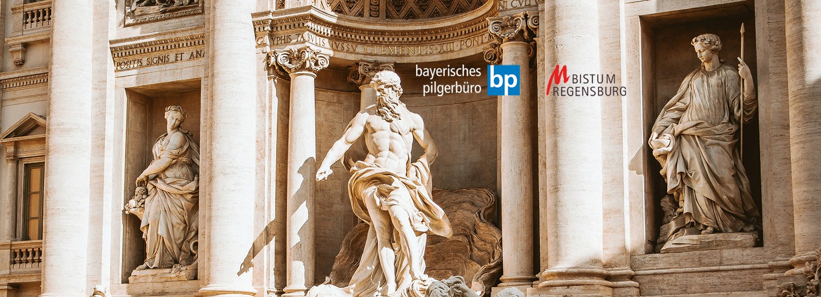 Italien-Barockes-Rom-Header-01, © Bild Chris Czermak Unsplash Logos Bayerisches PIlgerbüro Bistum Regensburg