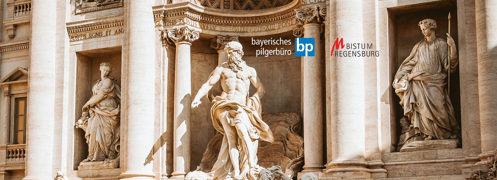 Italien-Barockes-Rom-Header-01, © Bild Chris Czermak Unsplash Logos Bayerisches PIlgerbüro Bistum Regensburg